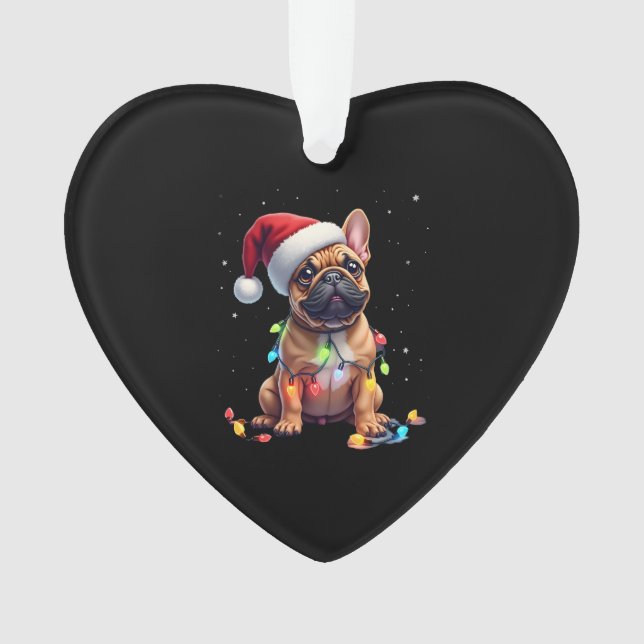 French Bulldog Xmas Lighting Santa French Bulldog  Ornament (Vorderseite)