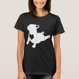 French Bulldog Yoga Liebe Herzstück Frenchie Work T-Shirt