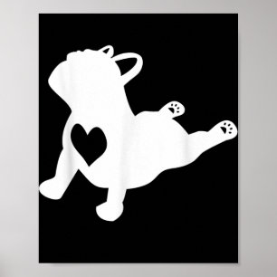 French Bulldog Yoga Liebe Herzstück Frenchie Worko Poster