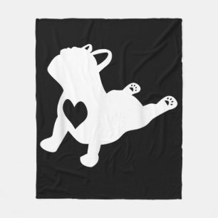 French Bulldog Yoga Pose Liebe Herzgeschenk Fleecedecke