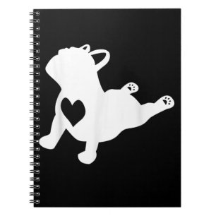 French Bulldog Yoga Pose Liebe Herzgeschenk Notizblock