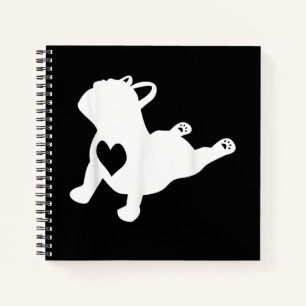 French Bulldog Yoga Pose Liebe Herzgeschenk Notizbuch