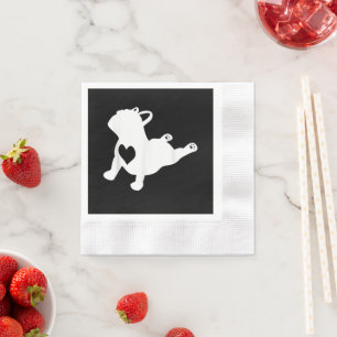 French Bulldog Yoga Pose Liebe Herzgeschenk Serviette