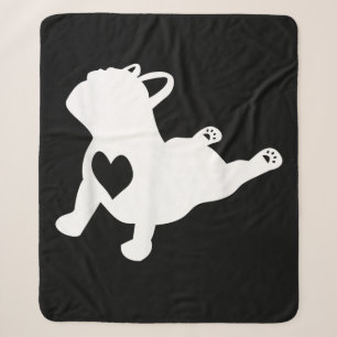 French Bulldog Yoga Pose Liebe Herzgeschenk Sherpadecke