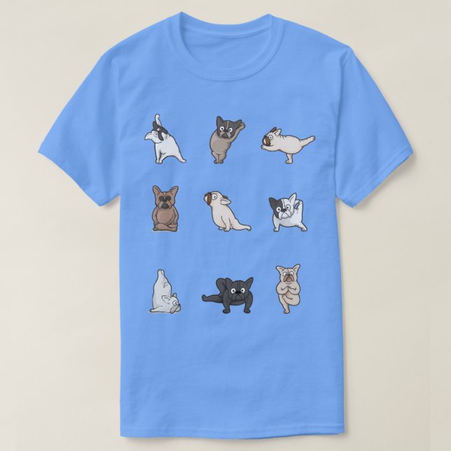 French Bulldog Yoga Posen Graphic T-Shirt (Design vorne)