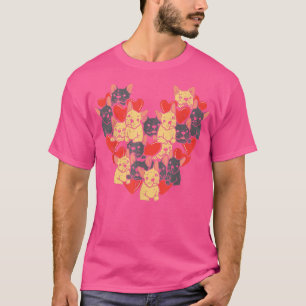 French Bulldogs Hört Niedlichen Valentinstag Frenc T-Shirt