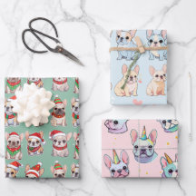 French Bulldogs Pastell Christmas Pattern