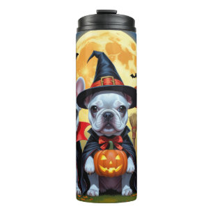 French Bulldogs Pumpkin Halloween Funny Funny Thermosbecher