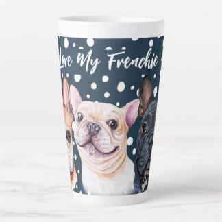 French Bulldogs Watercolor Latte Tasse