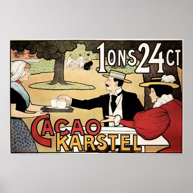 FRENCH CACAO KARSTEL Chocolate Getränke Café Poster (Vorne)