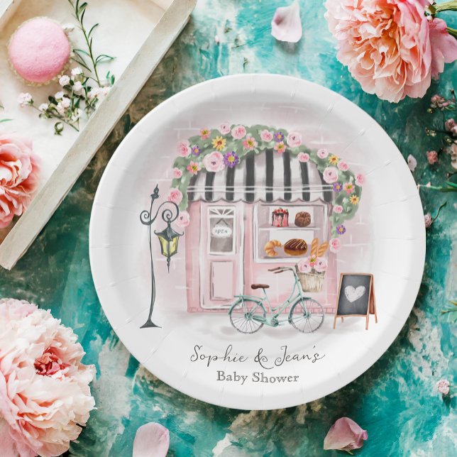 French Café Bonjour Bebe Paris Tea Baby Dusche Pappteller (Von Creator hochgeladen)