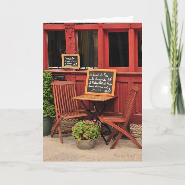 French Café Grußkarte Karte (Vorderseite)