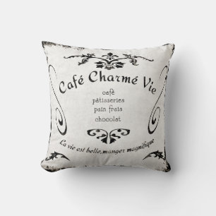 French Café Sign - Pillow Kissen