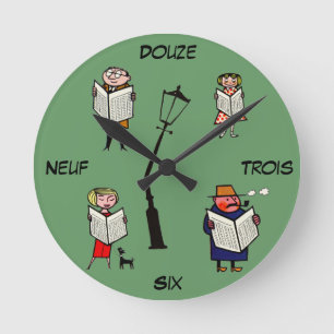 French Clock Vintage Reading Lampost Runde Wanduhr