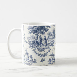 French Country - Blue & Cream Toile Countryside Kaffeetasse