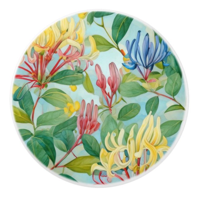 French Country Decor Honeysuckle Flowers Keramikknauf (Vorderseite)