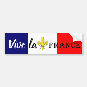 French flag Lang lebe Frankreich Autoaufkleber