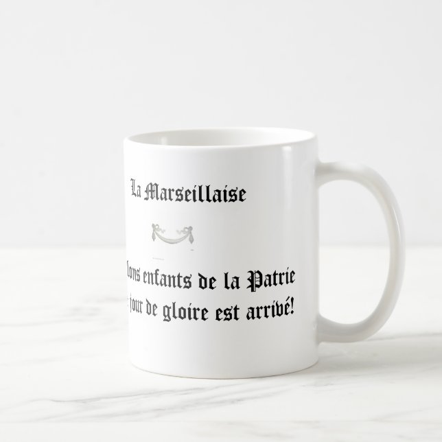 French Flag & National Anthem Title & Some Lyrics Kaffeetasse (Rechts)