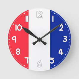 French Flag Wall Clock - Flag of France Runde Wanduhr