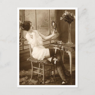 French Flirt - Vintage Pin-up Postkarte