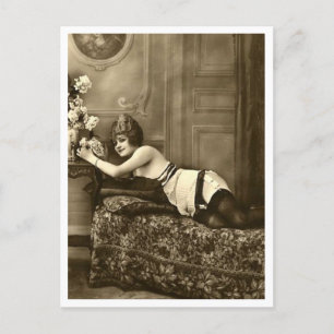 French Flirt - Vintage Pinup Postkarte