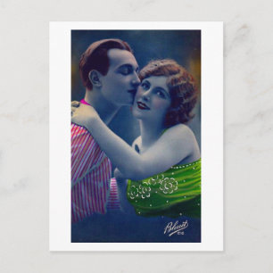 French Flirt - Vintage Romantische Liebe Postkarte