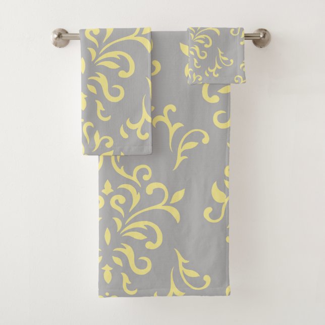 French Floral Motif Badhandtuch Set (Insitu)