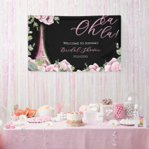 French Floral Oh la la Brautparty Banner