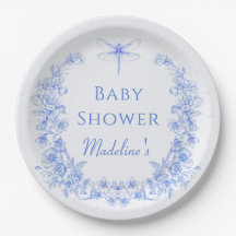 French Floral Something Blue Dragonfly Babydusche