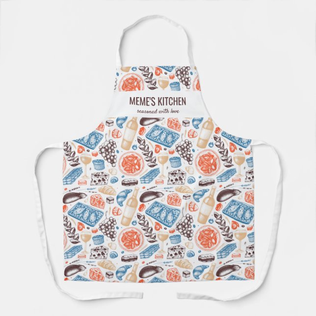 French Food Restaurant Koch Meme's Kitchen Custom Schürze (Vorderseite)