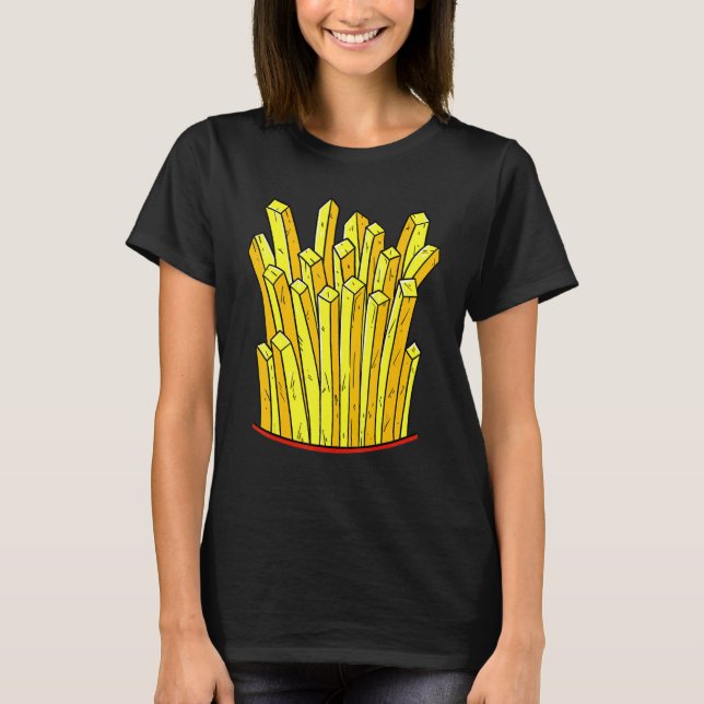 French Fries Costume  Fast Food French Fry T-Shirt (Vorderseite)