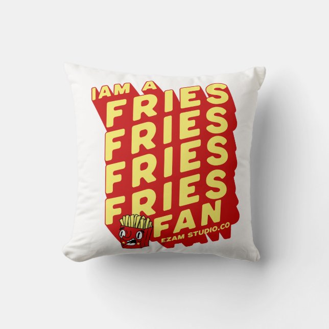 "French Fries Fan - Spaß und spielerisches Design" Kissen (Vorderseite)