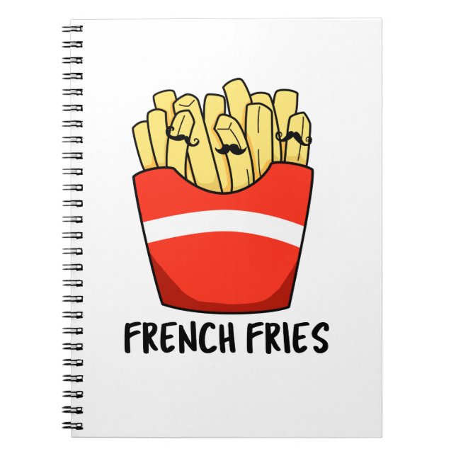 French Fries Funny Fast Food Pub Notizblock (Vorderseite)