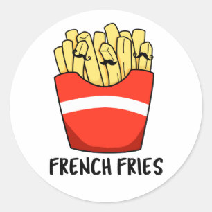 French Fries Funny Fast Food Pub Runder Aufkleber