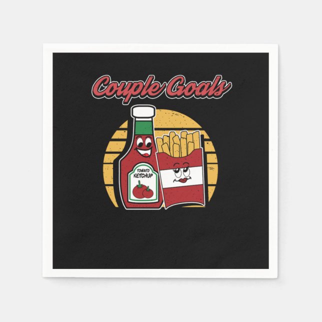 French Fries Funny Potato Puns Hochzeit Brautgarte Serviette (Vorderseite)