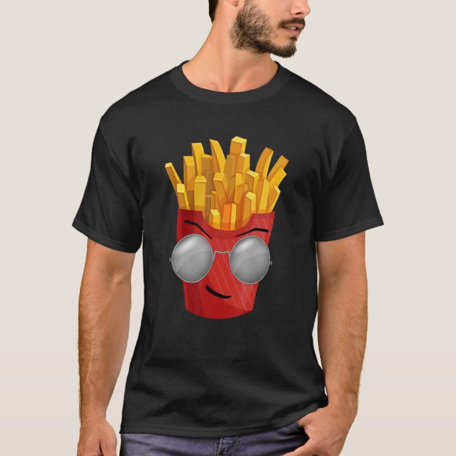 French Fries Hipster Style Fast Food Art T-Shirt (Vorderseite)