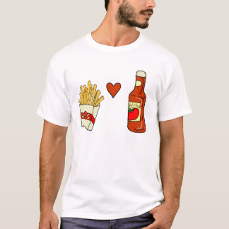 French Fries Liebe Ketchup T-Shirt