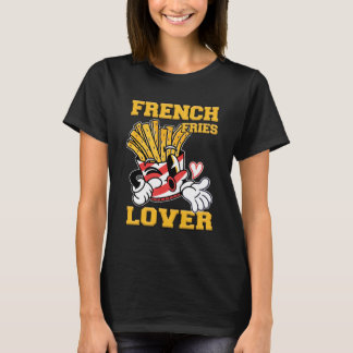 French Fries Liebhaber Frauen Schwarz T-Shirt