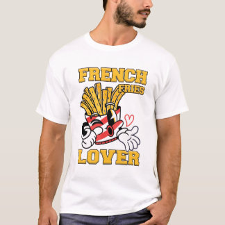 French Fries Lover Men White T-Shirt