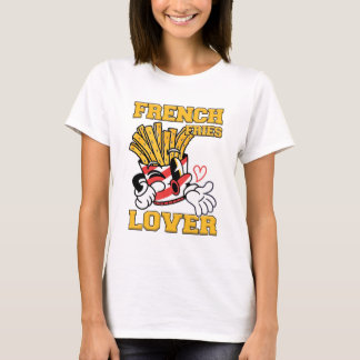 French Fries Lover Women White T-Shirt