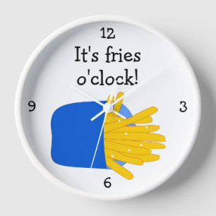 French Fries O'Clock Fastfood Grafik Wanduhr