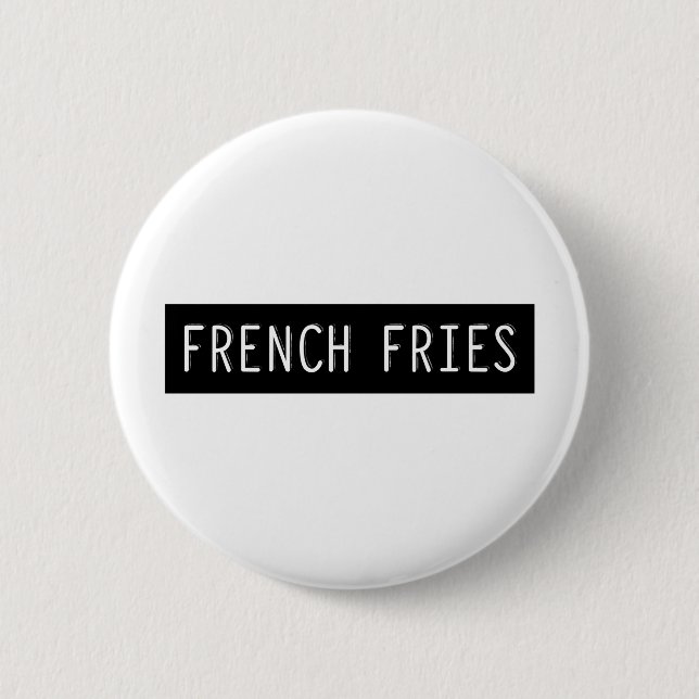 French Fries Old Schreibwriter Letters Button (Vorderseite)