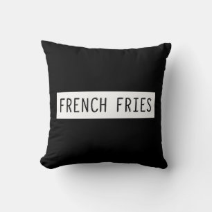 French Fries Old Schreibwriter Letters Kissen