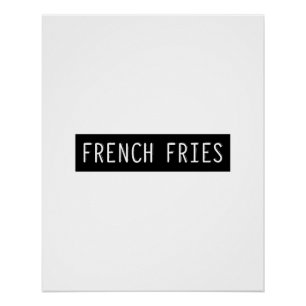 French Fries Old Schreibwriter Letters Poster
