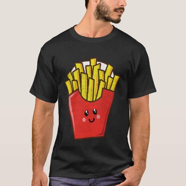 French Fries Pixel Art 8-Bit Retro Hungry Byte Gam T-Shirt (Vorderseite)