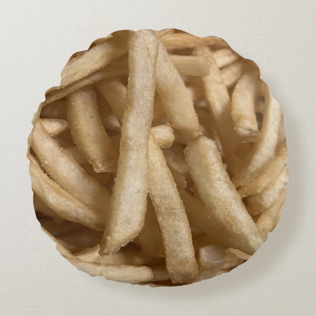 French Fries Rundes Kissen (Vorderseite)