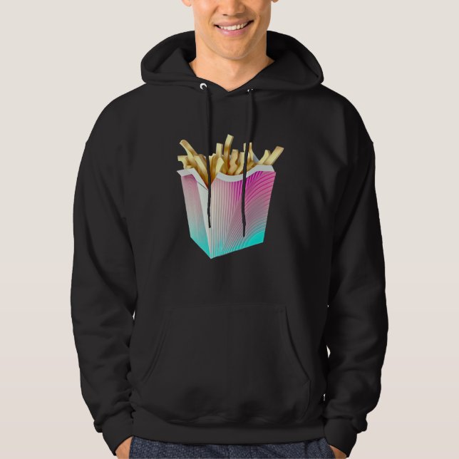 French Fries Vaporwave Retrowave Aesthetic Hoodie (Vorderseite)