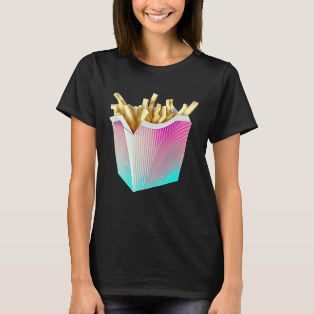 French Fries Vaporwave Retrowave Aesthetic T-Shirt (Vorderseite)