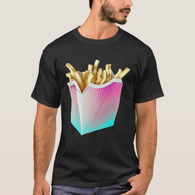French Fries Vaporwave Retrowave Aesthetic T-Shirt (Vorderseite)