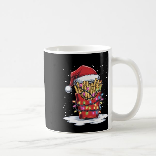 French Fries Weihnachtsbaum Weihnachtsmannmütze Li Kaffeetasse (Rechts)